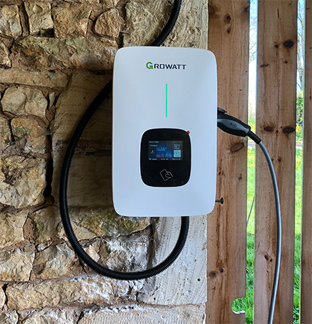 De laadpaal voor electrische auto's op La Grosse Talle